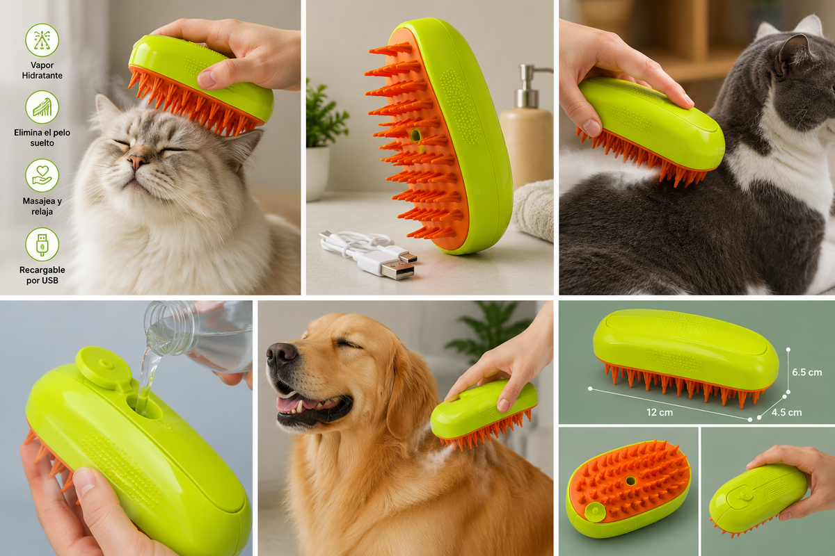 “PawMist™ – Cepillo 3 en 1 para Mascotas”